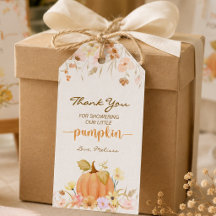 Elegant Floral Little Pumpkin Thank You 