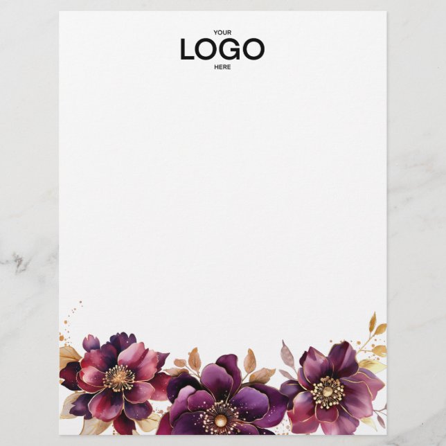 Elegant Floral  Logo Letterhead (Front)