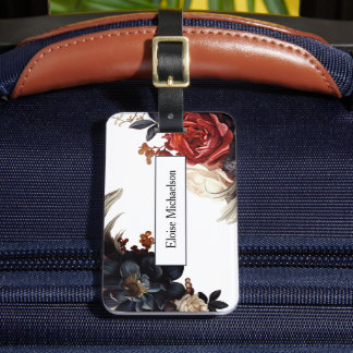 Elegant Floral Luggage Tag