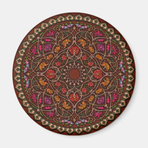 Elegant Floral Mandala 2¼ Inch Round Magnet