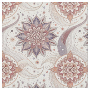 Elegant Floral Mandala Spiritual Design Pattern Fabric