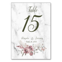 Elegant Floral Marble Watercolor Wedding