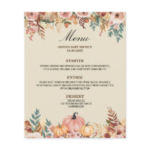 Elegant Floral Menu Card for Events