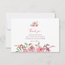 Elégant Floral Merci Cartes