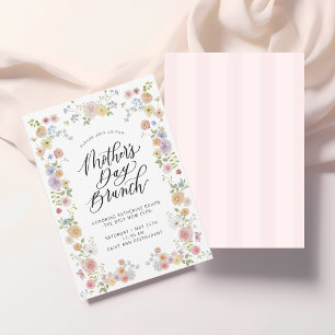 Elégant Floral Mère's Day Brunch Invitation