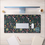 Elegant Floral Modern Monogram  Desk Mat<br><div class="desc">This elegant and modern floral desk mat design features brightly coloured Botanical flower pattern,  with space for you to add your own initials and name to a corner monogram. The perfect design for my colour lover! Great for anyone working from home.</div>