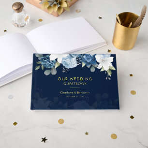 Elegant Floral Modern Wedding Guest Book