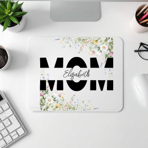 Elegant Floral MOM Personalized Mousepad