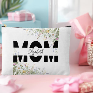 Elegant Floral MOM Personalized Pouch