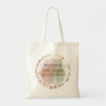 Elegant Floral Mom Quote Watercolor Tote Bag