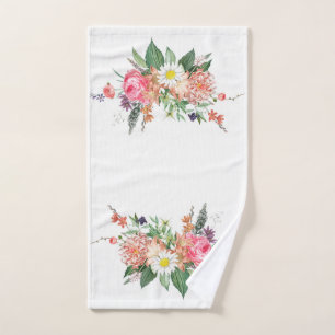 Elegant Floral Monogram Chic colourful Bath Towel Set