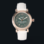 Elegant Floral Monogram  Personalized couple Name  Watch<br><div class="desc">Elegant Floral Monogram Personalized couple Name Add a touch of timeless elegance with this stunning women’s watch, featuring a white background, red numbers, and a delicate floral monogram. Designed for those who appreciate sophisticated and feminine accessories, this custom monogrammed name wristwatch is the perfect blend of style and sentiment. Perfect...</div>