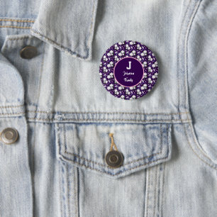 Elegant Floral Monogram Personalized Gift Design 2 Inch Round Button