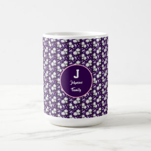 Elegant Floral Monogram Personalized Gift Design Coffee Mug