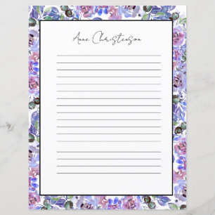 Elegant Floral Monogram Stationery Paper
