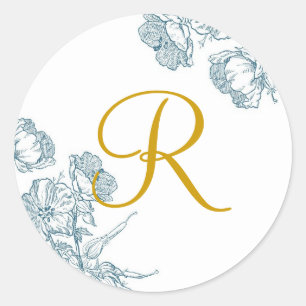 Elegant Floral Monogram Sticker