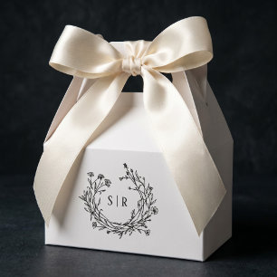 Elegant Floral Monogram Wedding Guest Favour Boxes