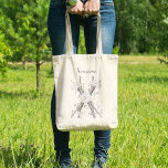 Elegant Floral Monogram X Custom Name Tote Bag<br><div class="desc">This beautifully crafted tote bag features an 'X' monogram adorned with xeranthemums,  natural barks and vines. Perfect for a personalized and elegant accessory.</div>