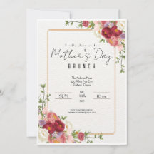 Elegant Floral Mother's Day Brunch Invitation