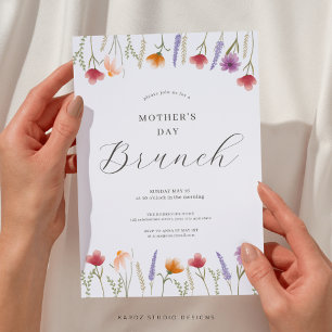 Elegant Floral Mothers Day Brunch Invitation