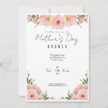 Elegant Floral Mother's Day Brunch Invitation