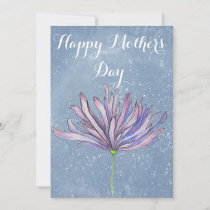 Elegant Floral Mother's Day Card Blue