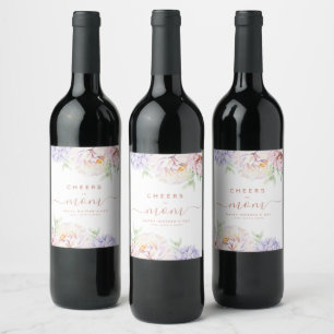 Elegant Floral Mother's Day Personalized Wine Labe Wine Label