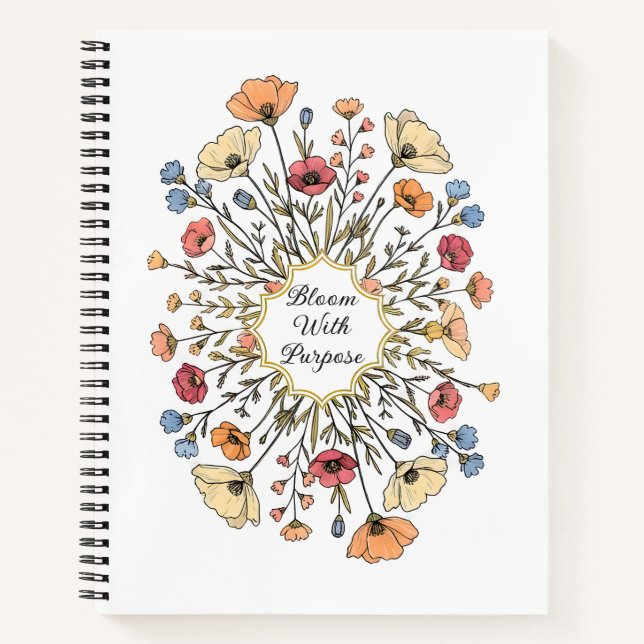 Elegant Floral Motivational Notebook (Front)