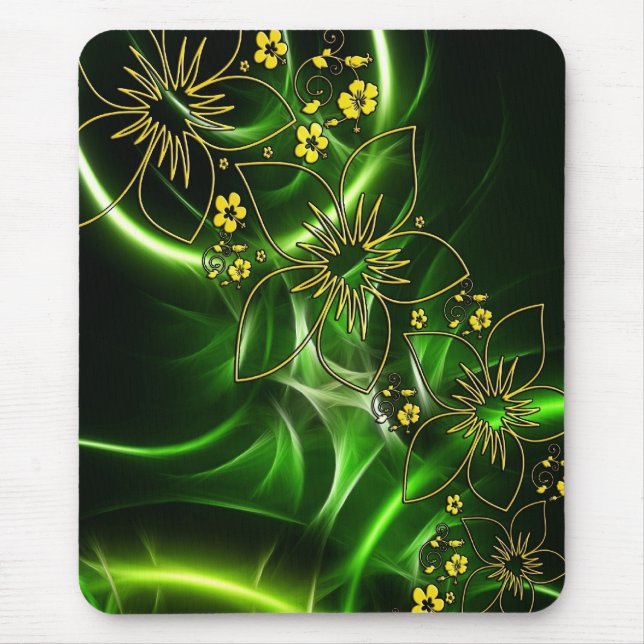 Elegant Floral Mousepad (Front)