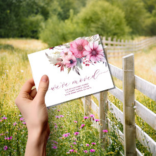 Elegant Floral Moving Announcement Postcard