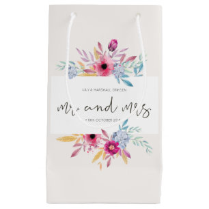Elegant Floral Mr & Mrs Wedding   Gift Bag