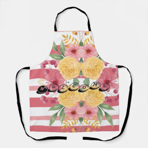 Elegant Floral & Name Bridal Shower Apron