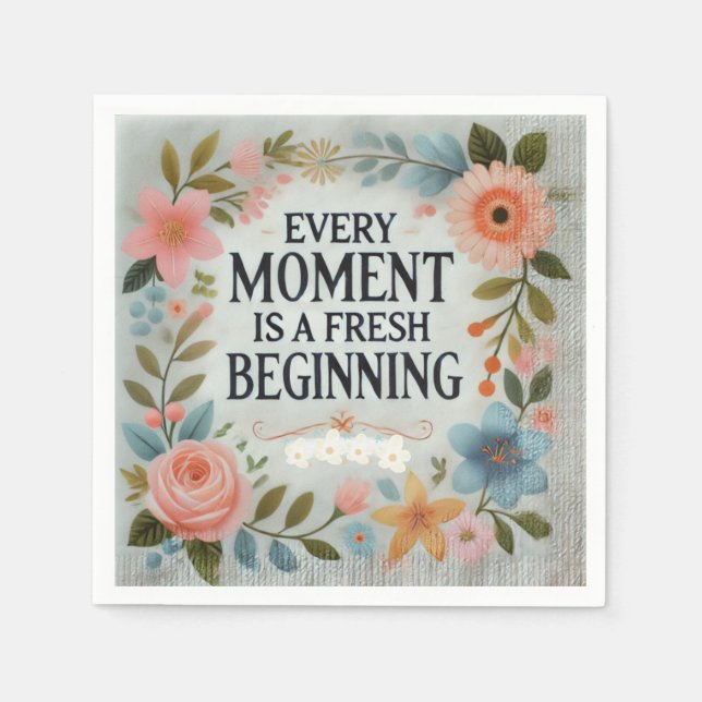 Elegant Floral Napkin – Beautiful Quote Accessory (Front)