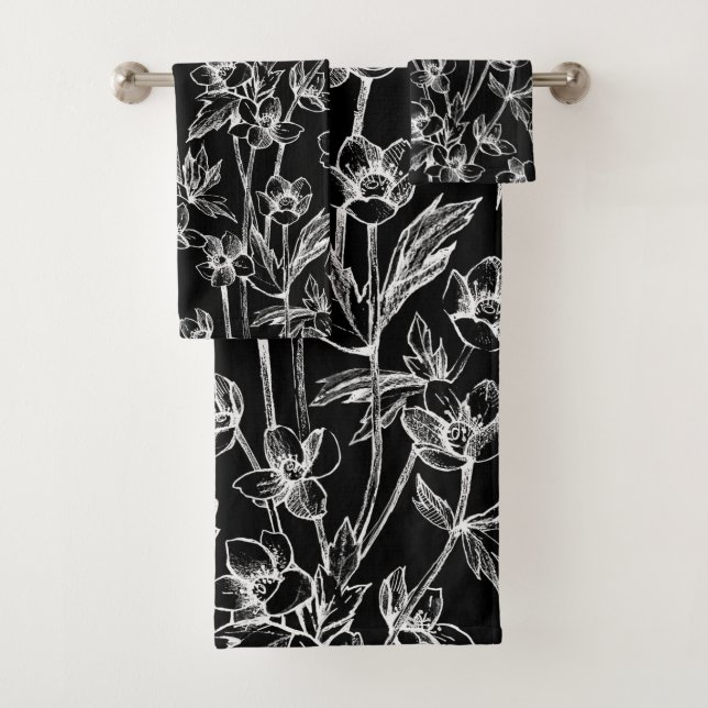 Élégant floral noir et blanc  (En situation)