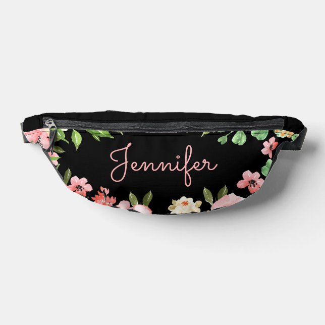 élégant floral noir rose personnalisé (Poser)