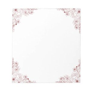 Elegant Floral Notepad -  5.5” x 6”