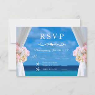 Elégant Floral Ocean Beach Mariage d'été RSVP