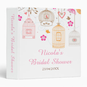 Elegant Floral Orange and Pink Bridal Shower Photo Binder