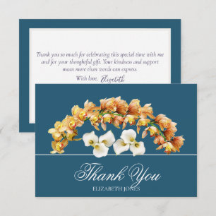 Elegant Floral Orchid & Lily Bridal Thank You Card