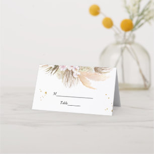 Elegant Floral Orchids & Pampas Beauty Frame Place Card