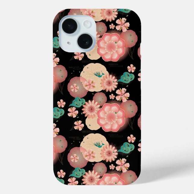 Elegant Floral Ornament Spring Peach Garden Boho Case-Mate iPhone Case (Back)
