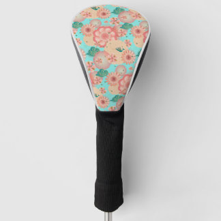 Elegant Floral Ornament Spring Peach Garden Boho Golf Head Cover