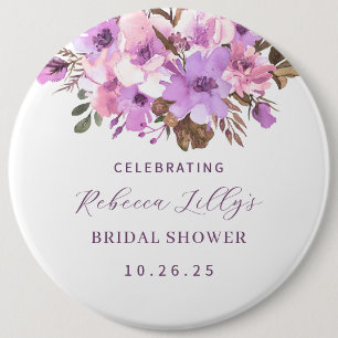 Elegant Floral Paper  6 Inch Round Button