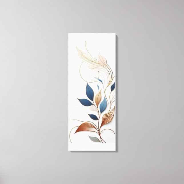Elegant Floral Paper Art Canvas Print (Front)