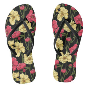 Elegant floral pattern 2 flip flops