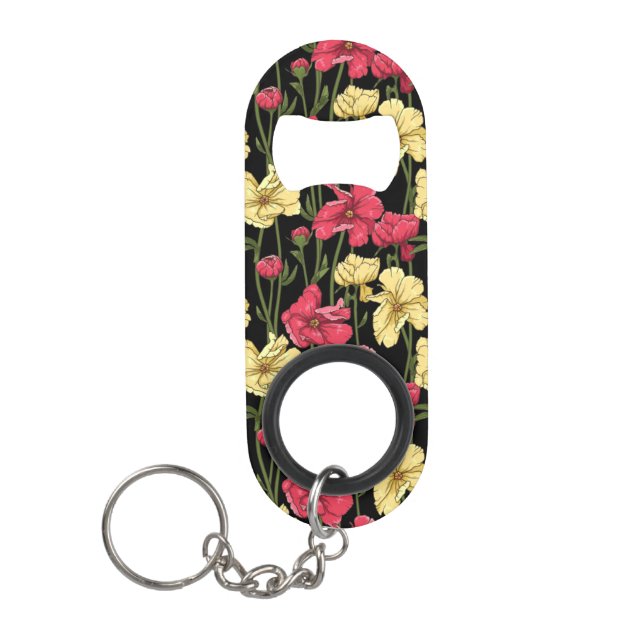 Elegant floral pattern 2 mini bottle opener (Front)
