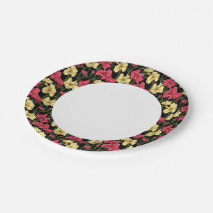 Elegant floral pattern 2 paper plate