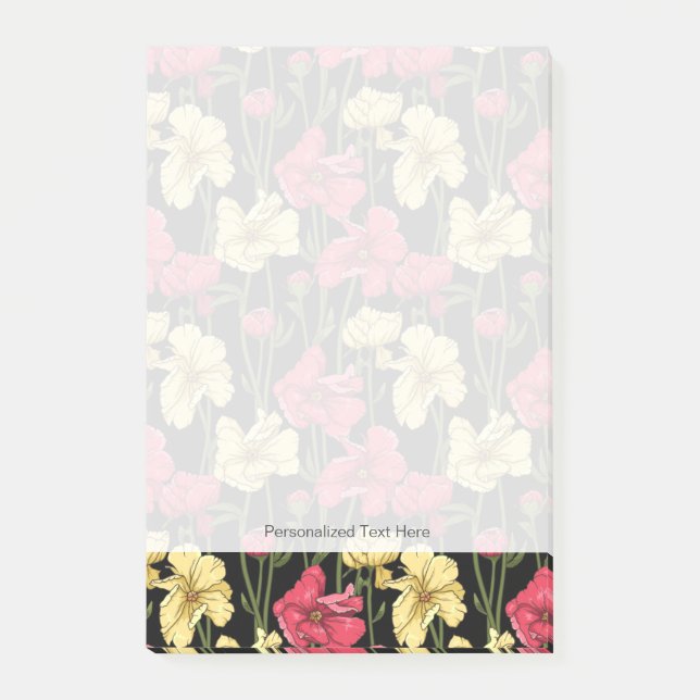 Elegant floral pattern 2 post-it notes (Front)