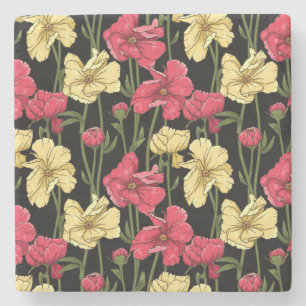 Elegant floral pattern 2 stone coaster