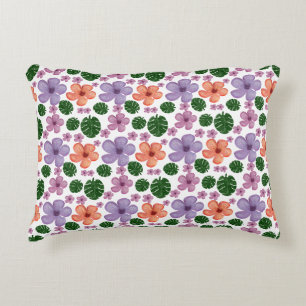 Elegant floral pattern accent pillow